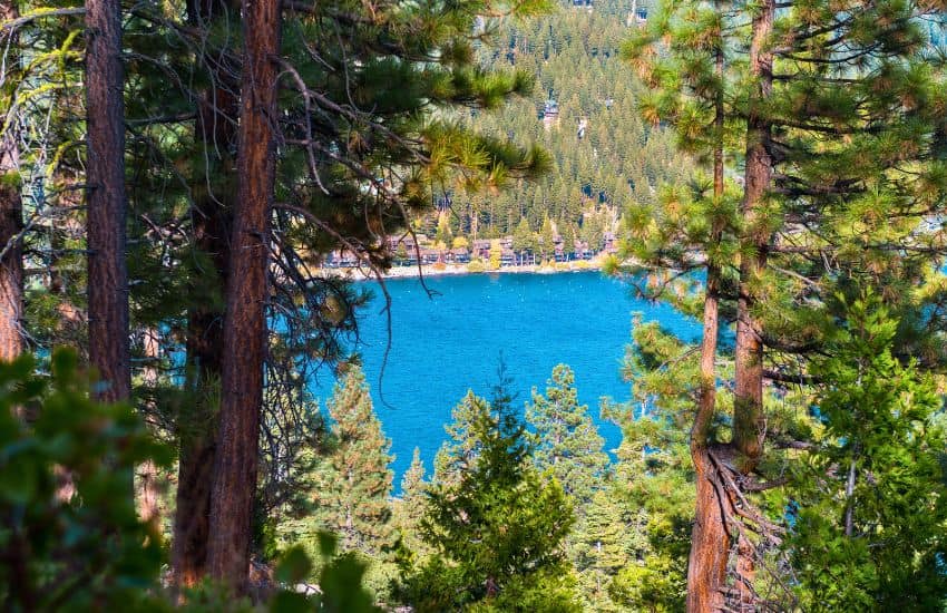 View of Lake Tahoe deepest point at Crystal Bay